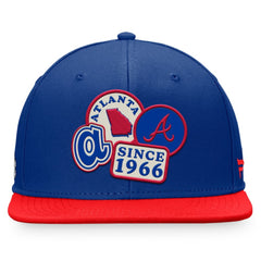 Atlanta Braves Heritage Patch Fitted Hat Royal/Red