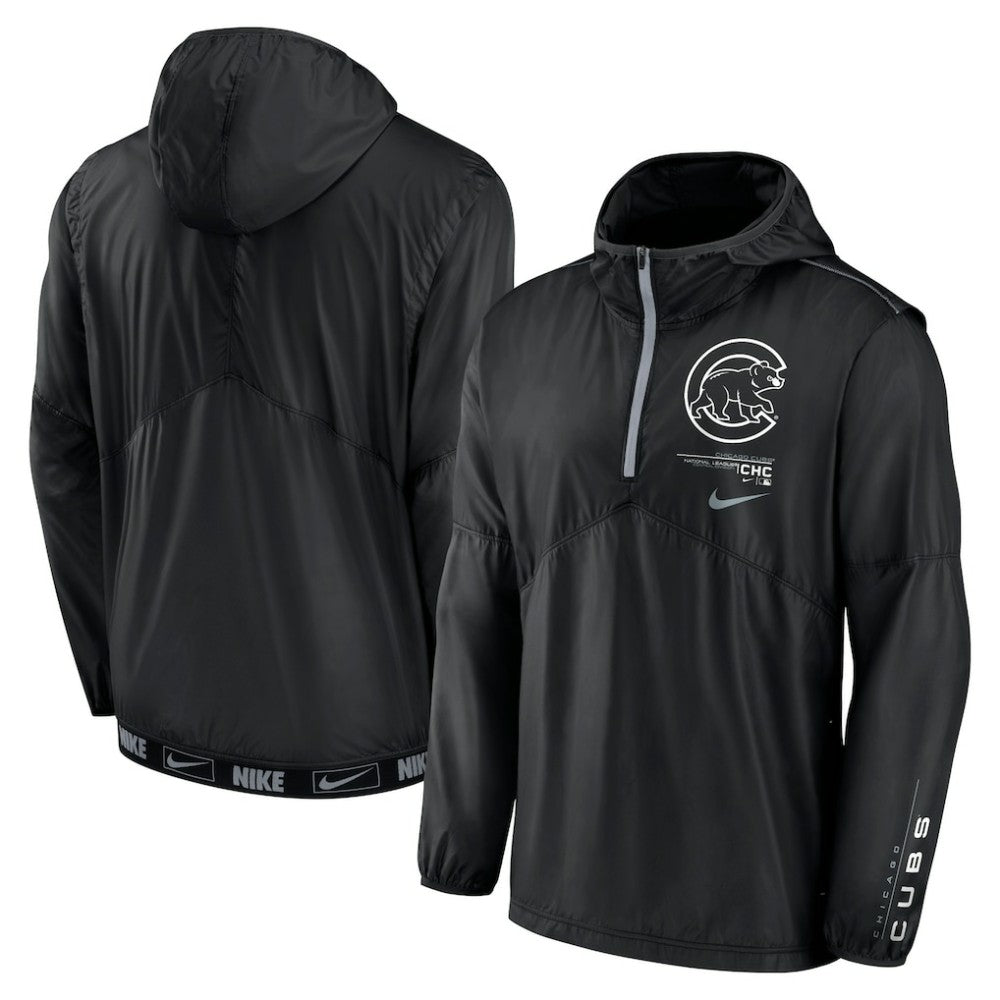 Chicago Cubs Authentic Night Game Performance Half-Zip Windbreaker Black | Nike