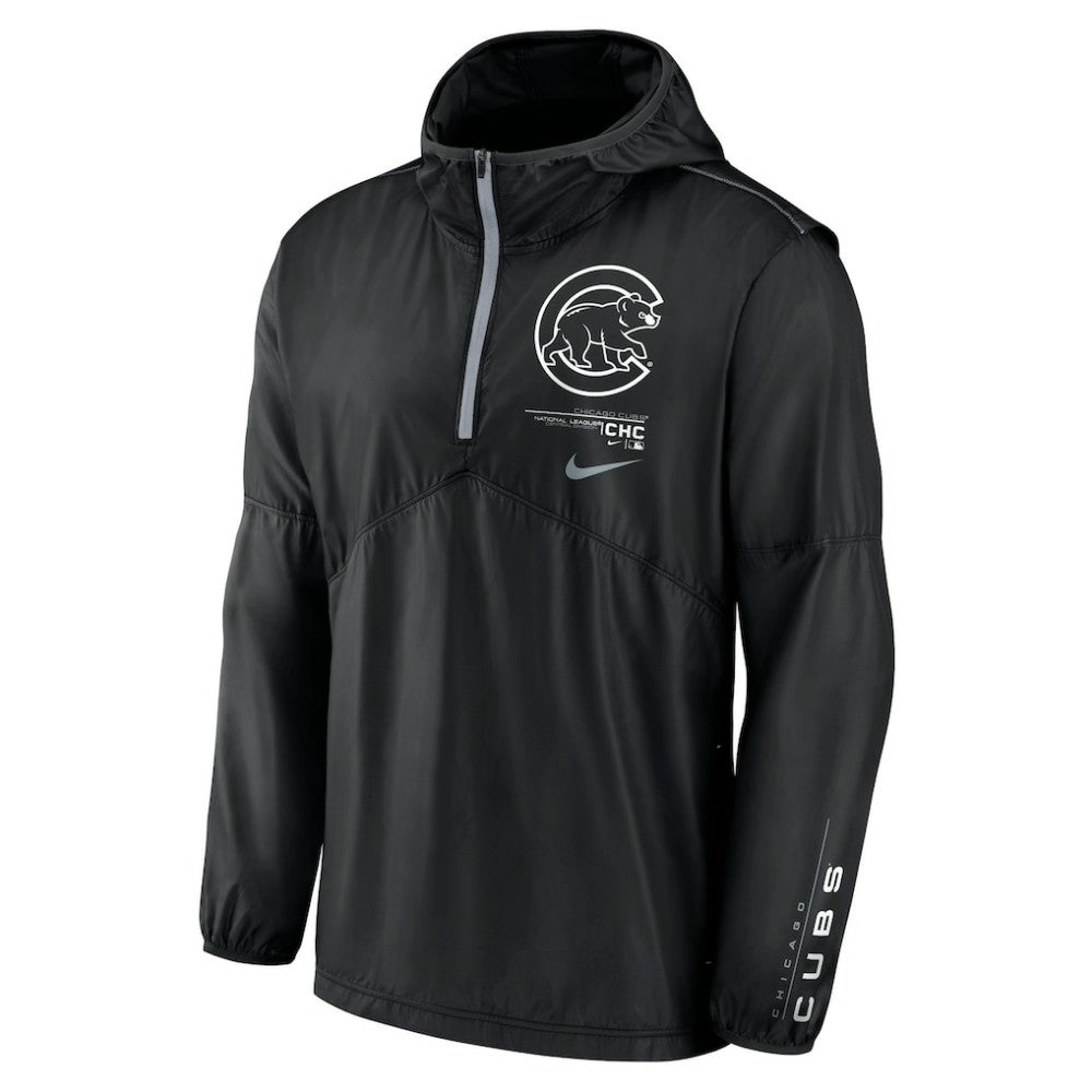 Chicago Cubs Authentic Night Game Performance Half-Zip Windbreaker Black | Nike