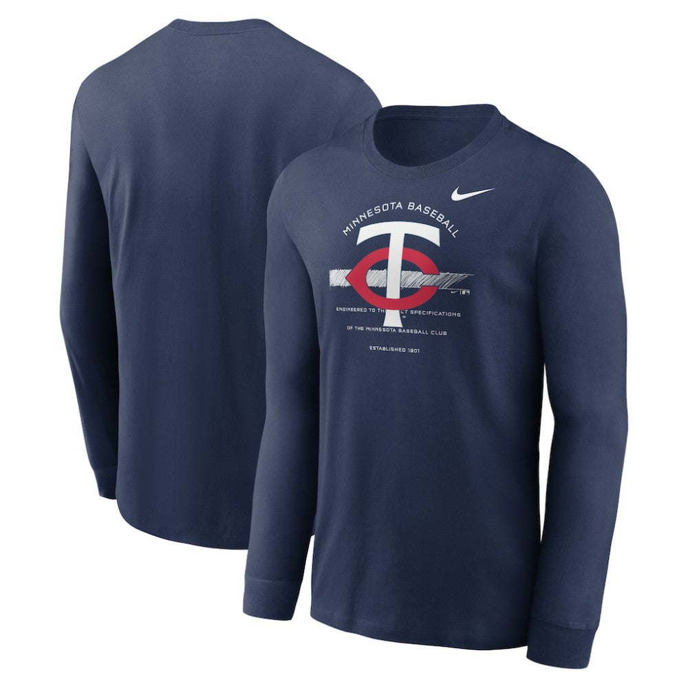 Minnesota Twins Over Arch Performance Long Sleeve T-Shirt Navy | Nike