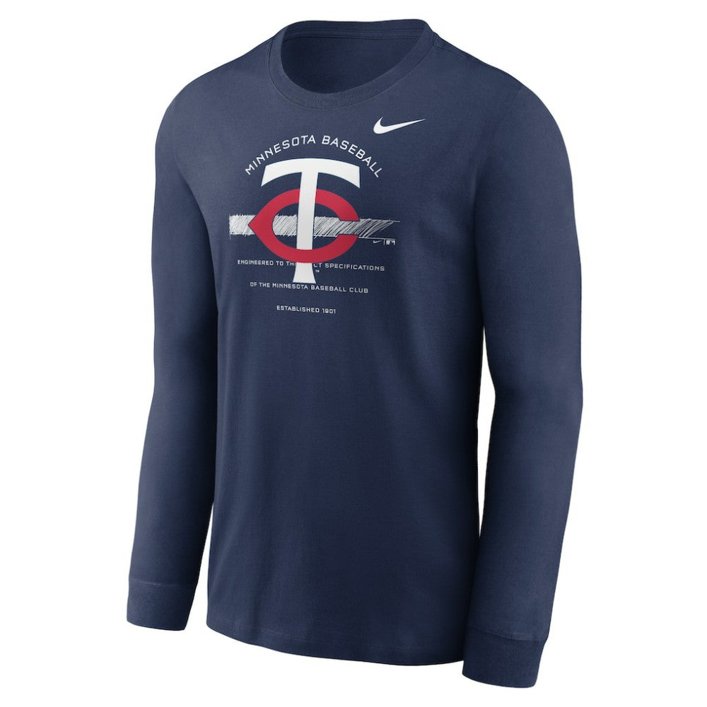 Minnesota Twins Over Arch Performance Long Sleeve T-Shirt Navy | Nike