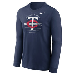 Minnesota Twins Over Arch Performance Long Sleeve T-Shirt Navy | Nike