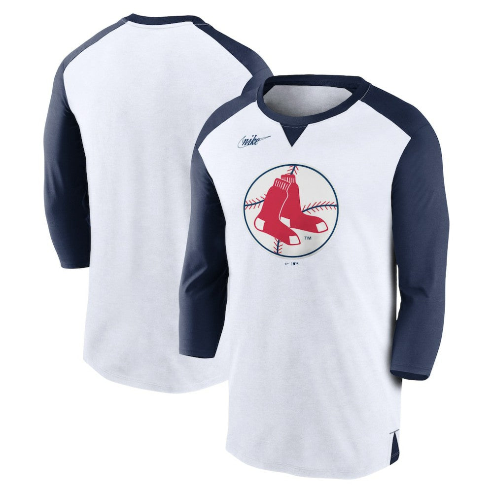 Boston Red Sox Rewind 3/4-Sleeve T-Shirt White/Navy | Nike