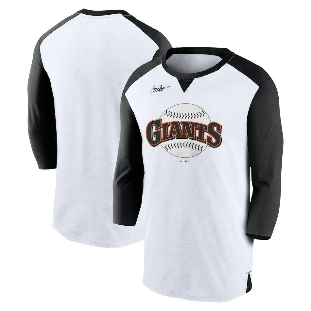 San Francisco Giants Rewind 3/4-Sleeve T-Shirt White/Black | Nike