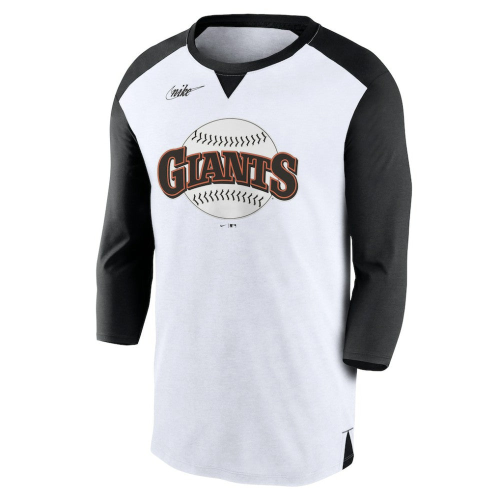 San Francisco Giants Rewind 3/4-Sleeve T-Shirt White/Black | Nike
