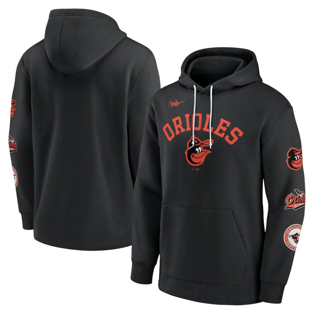 Baltimore Orioles Rewind Lefty Pullover Hoodie Black | Nike