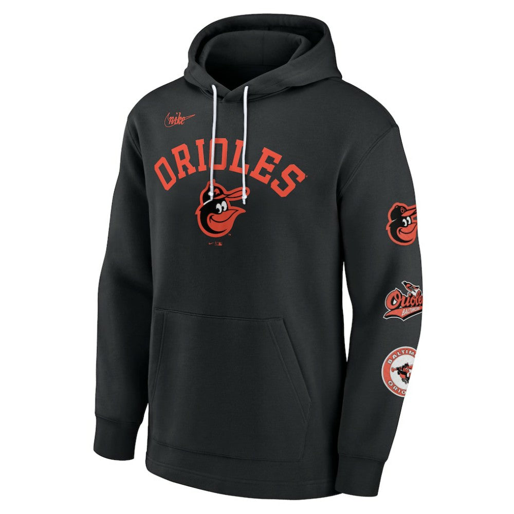 Baltimore Orioles Rewind Lefty Pullover Hoodie Black | Nike