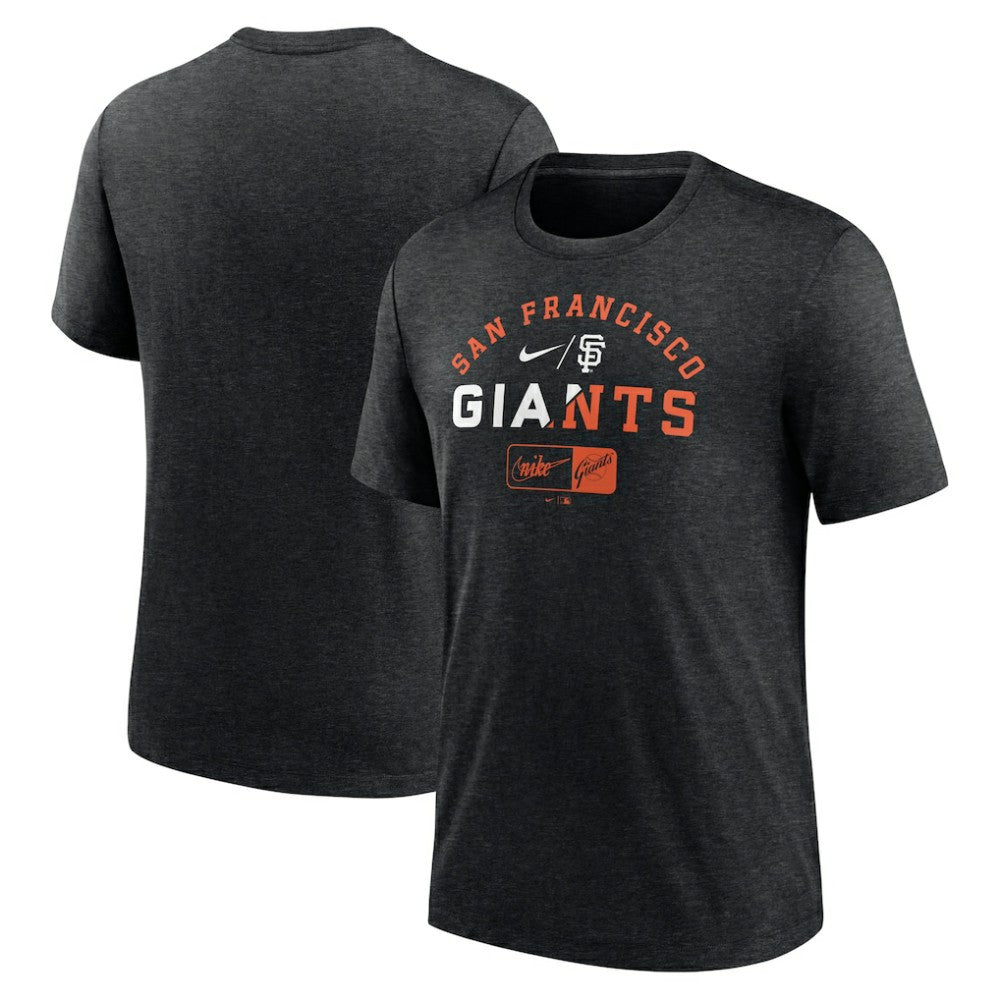 San Francisco Giants Rewind Review Slash Tri-Blend T-Shirt Heather Black | Nike