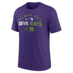 Tampa Bay Rays Rewind Review Slash Tri-Blend T-Shirt Heather Purple | Nike
