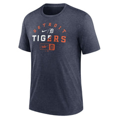 Detroit Tigers Rewind Review Slash Tri-Blend T-Shirt Heather Navy | Nike