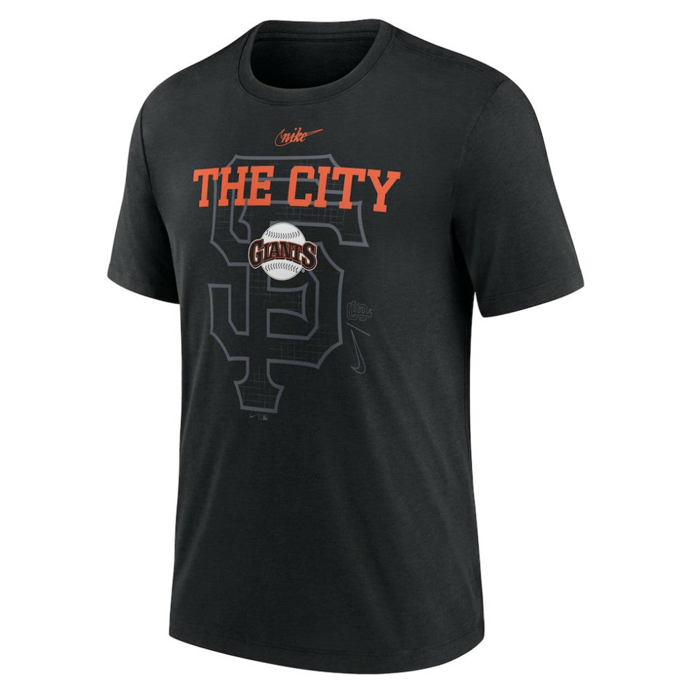 San Francisco Giants Rewind Retro Tri-Blend T-Shirt Black | Nike