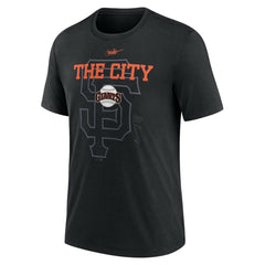 San Francisco Giants Rewind Retro Tri-Blend T-Shirt Black | Nike