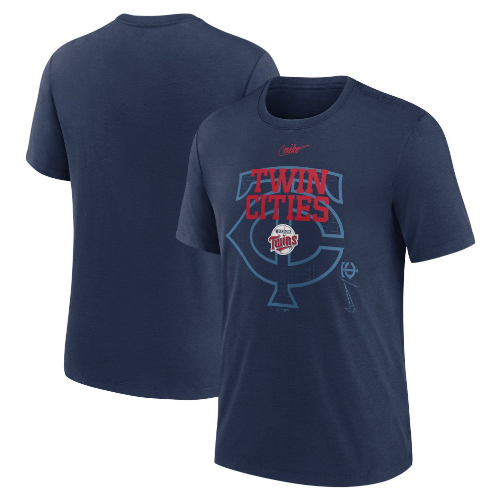 Minnesota Twins Rewind Retro Tri-Blend T-Shirt Navy | Nike