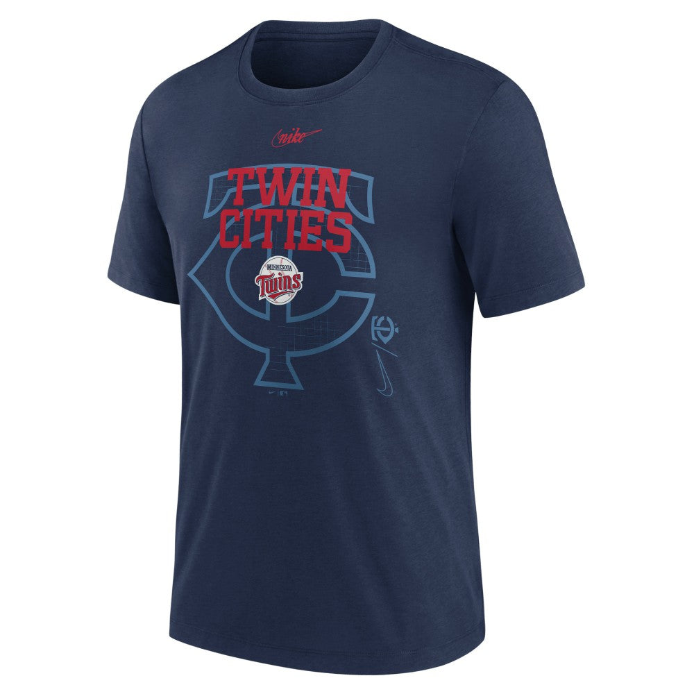 Minnesota Twins Rewind Retro Tri-Blend T-Shirt Navy | Nike
