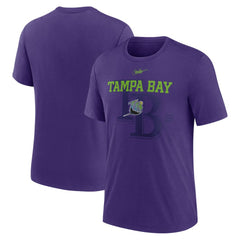 Tampa Bay Rays Rewind Retro Tri-Blend T-Shirt Purple | Nike