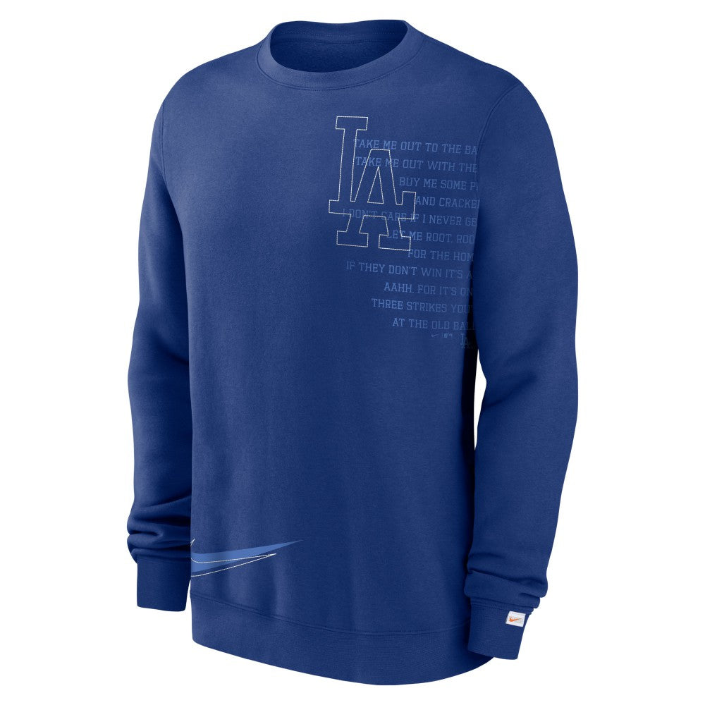 Los Angeles Dodgers Statement Ball Game Fleece Pullover Sweatshirt Royal | Nike