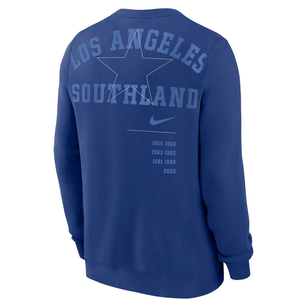 Los Angeles Dodgers Statement Ball Game Fleece Pullover Sweatshirt Royal | Nike