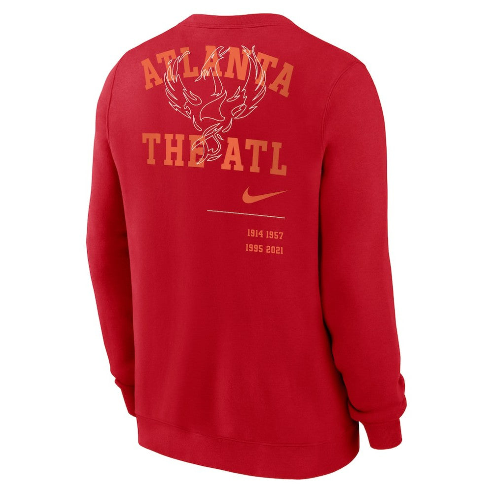 Atlanta Braves Statement Ball Game Fleece Pullover Sweatshirt Red | Nike