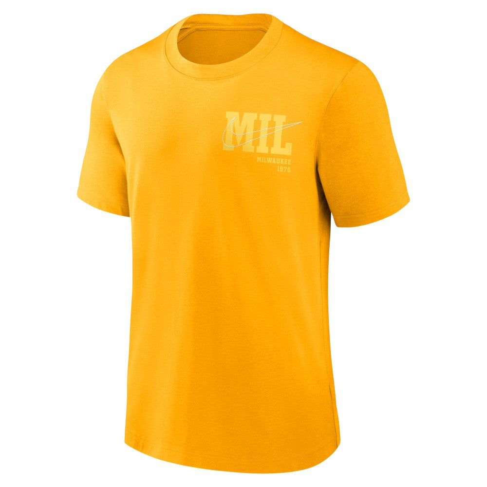 Milwaukee Brewers Statement Game Over T-Shirt Gold | Nike