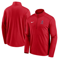 Los Angeles Angels Agility Pacer Lightweight Performance Half-Zip Top Red | Nike