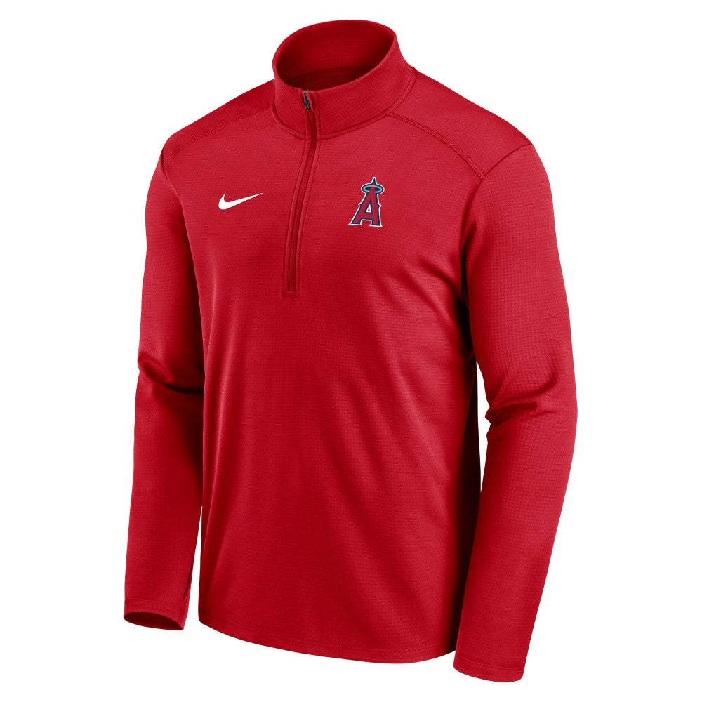 Los Angeles Angels Agility Pacer Lightweight Performance Half-Zip Top Red | Nike