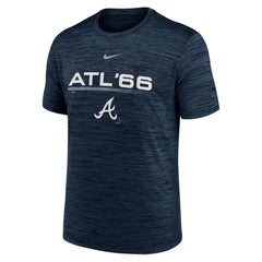 Atlanta Braves Wordmark Velocity Performance T-Shirt Navy | Nike
