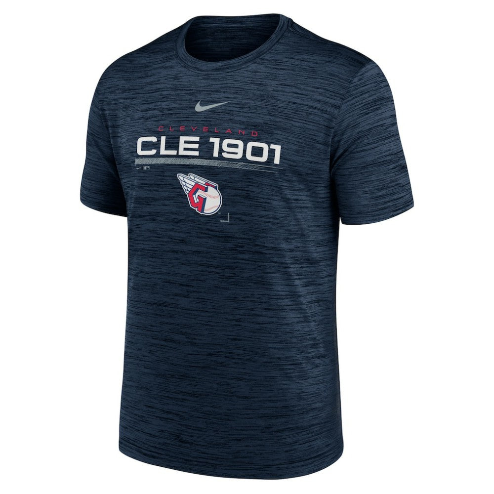 Cleveland Guardians Wordmark Velocity Performance T-Shirt Navy | Nike