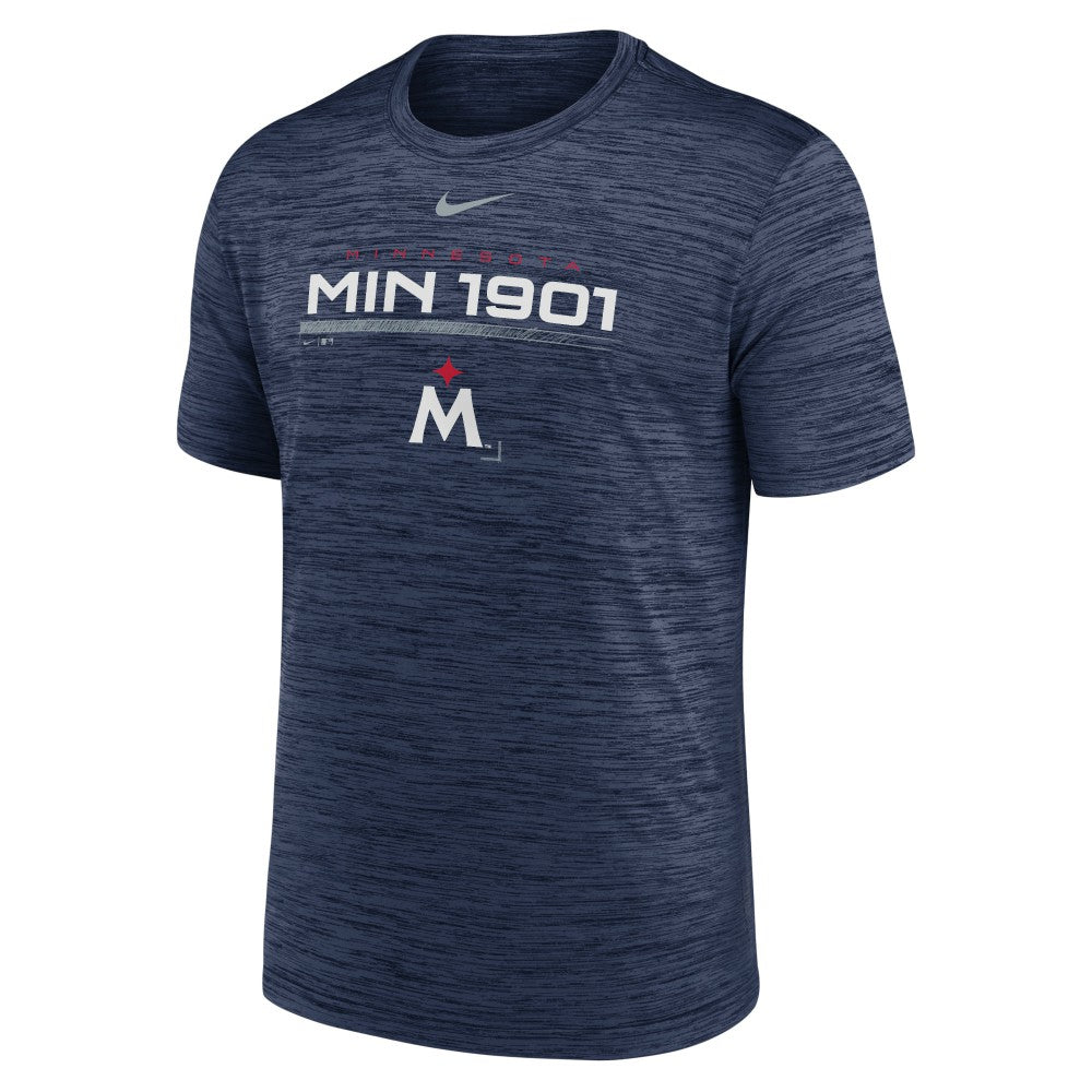 Minnesota Twins Wordmark Velocity Performance T-Shirt Navy | Nike
