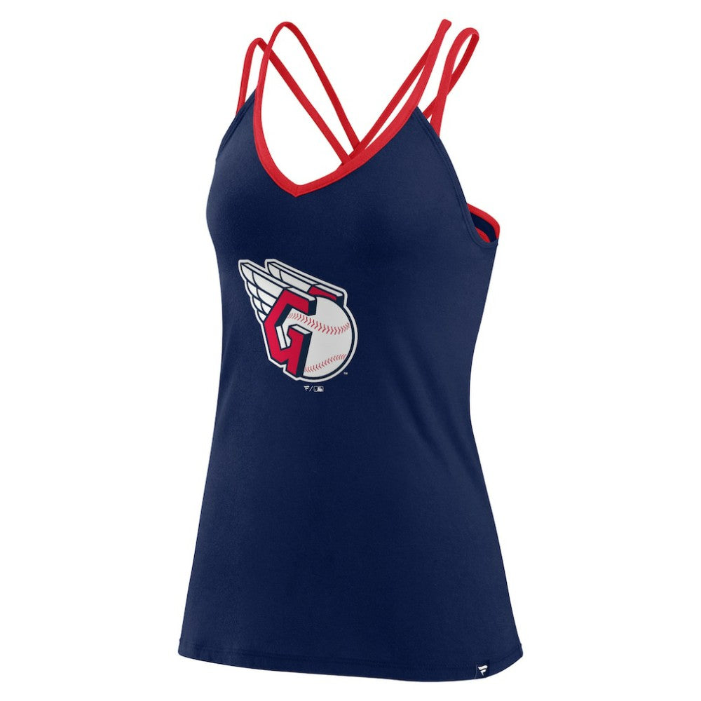 Cleveland Guardians Women's Barrel It Up Cross Back V-Neck Tank Top Navy