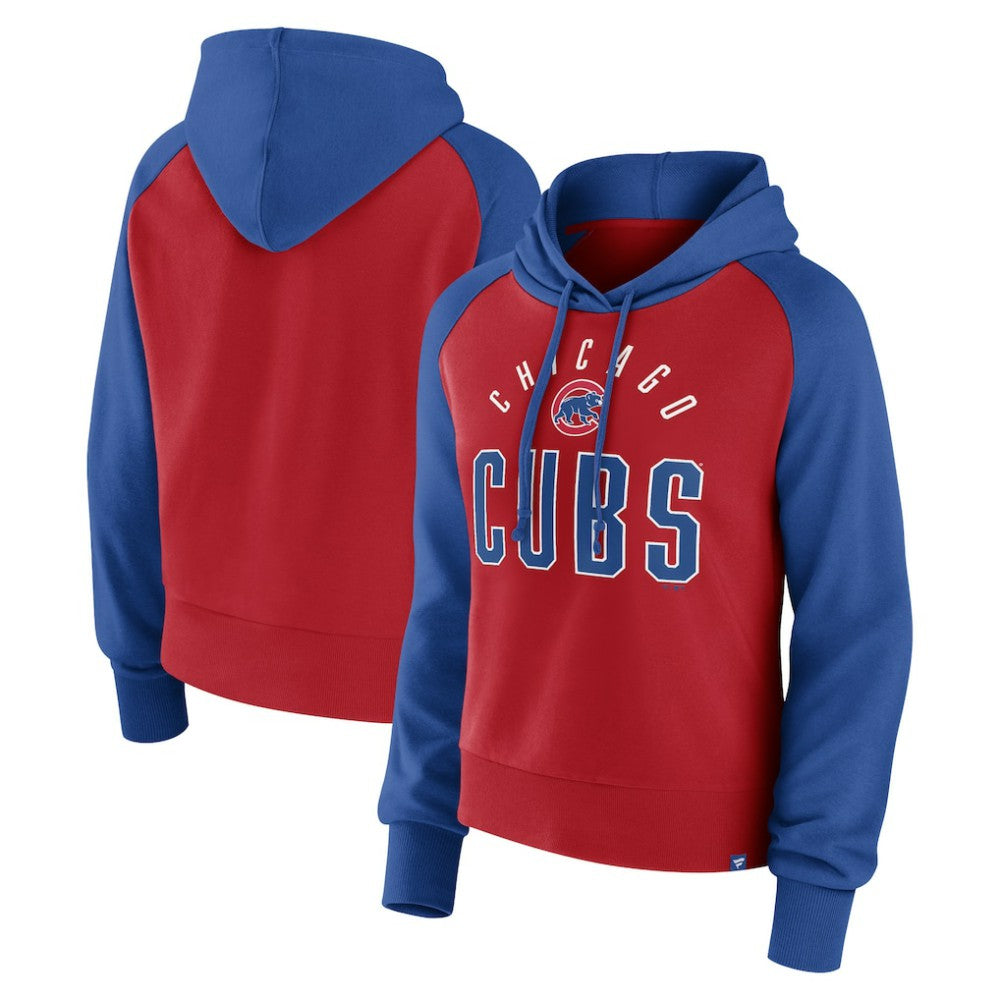 Chicago Cubs Women's Pop Fly Pullover Hoodie Royal/Red
