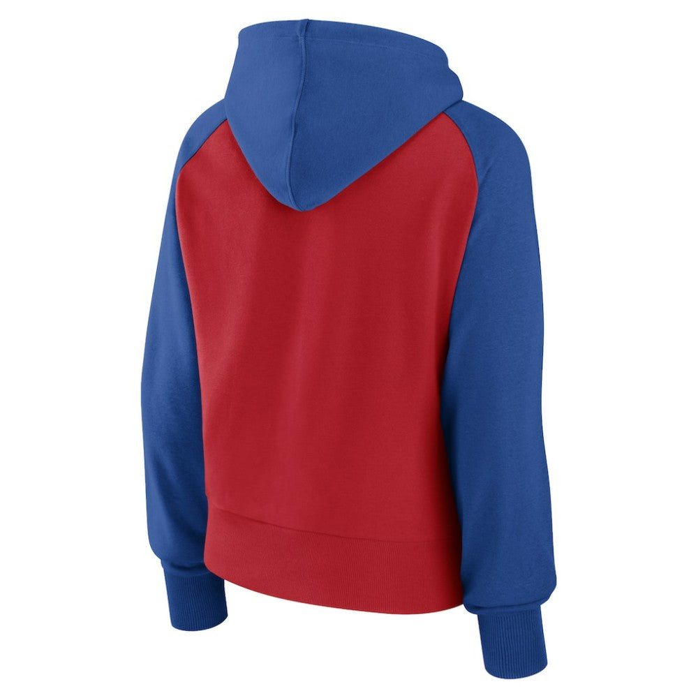 Chicago Cubs Women's Pop Fly Pullover Hoodie Royal/Red