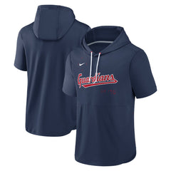 Cleveland Guardians Springer Short Sleeve Team Pullover Hoodie Navy | Nike