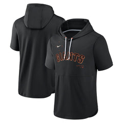 San Francisco Giants Springer Short Sleeve Team Pullover Hoodie Black | Nike