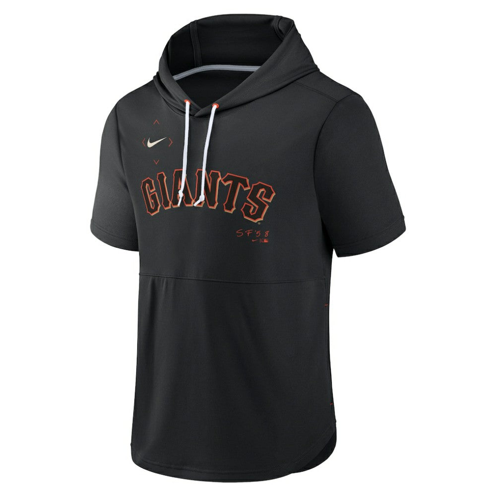 San Francisco Giants Springer Short Sleeve Team Pullover Hoodie Black | Nike