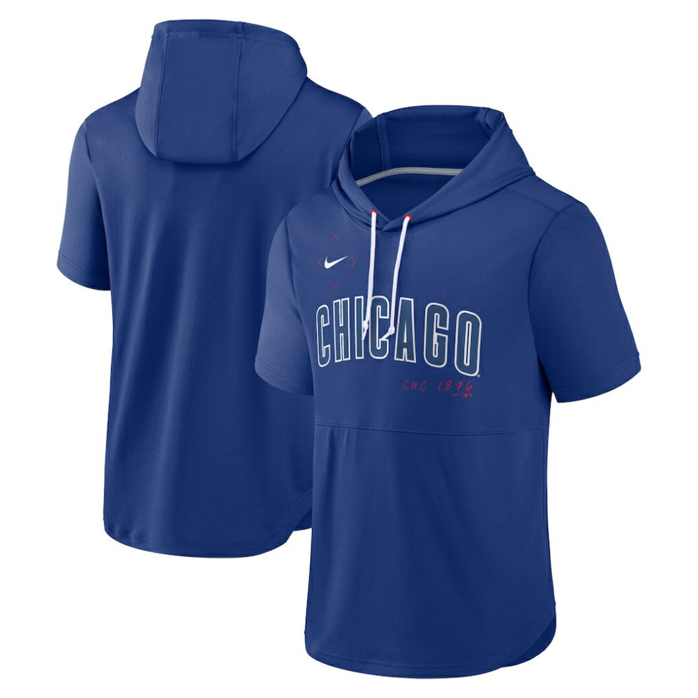 Chicago Cubs Springer Short Sleeve Team Pullover Hoodie Royal | Nike