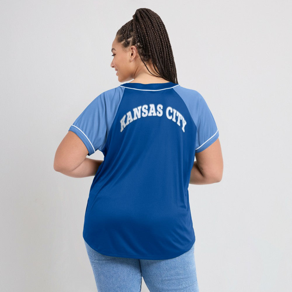 Kansas City Royals Women's Ultimate Style Raglan V-Neck T-Shirt Royal
