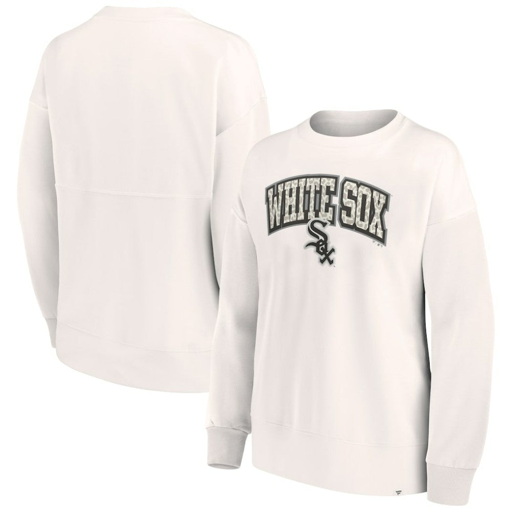 Chicago White Sox Women's Leopard Pullover Sweatshirt Cream