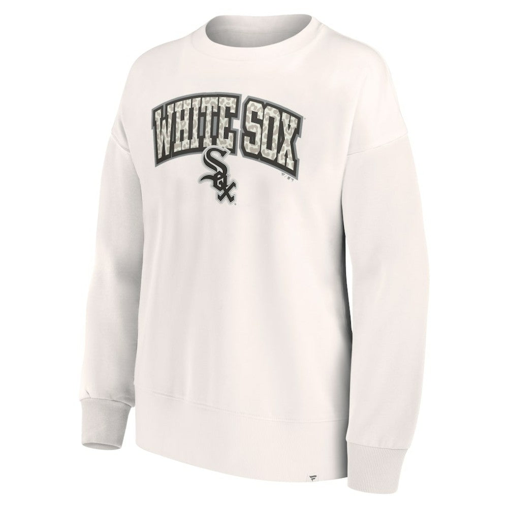 Chicago White Sox Women's Leopard Pullover Sweatshirt Cream