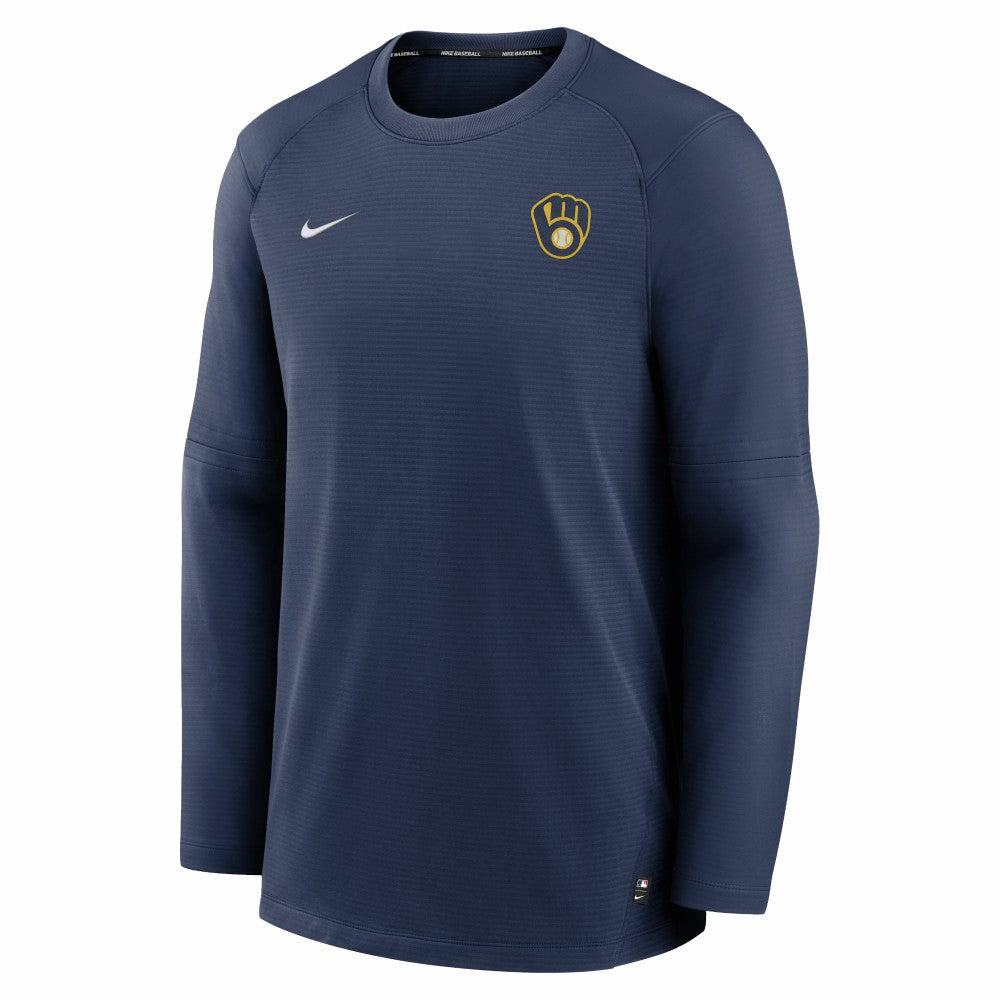 Milwaukee Brewers Authentic Collection Logo Performance Long Sleeve T-Shirt Navy | Nike