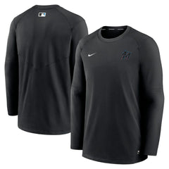 Miami Marlins Authentic Collection Logo Performance Long Sleeve T-Shirt Black | Nike