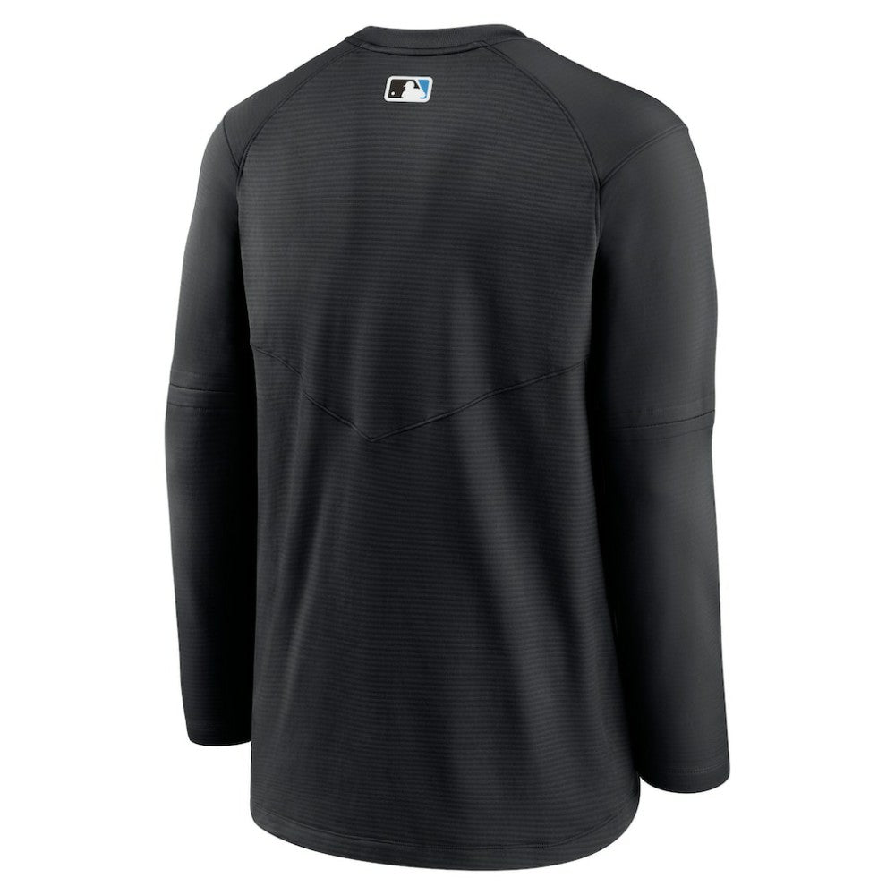 Miami Marlins Authentic Collection Logo Performance Long Sleeve T-Shirt Black | Nike