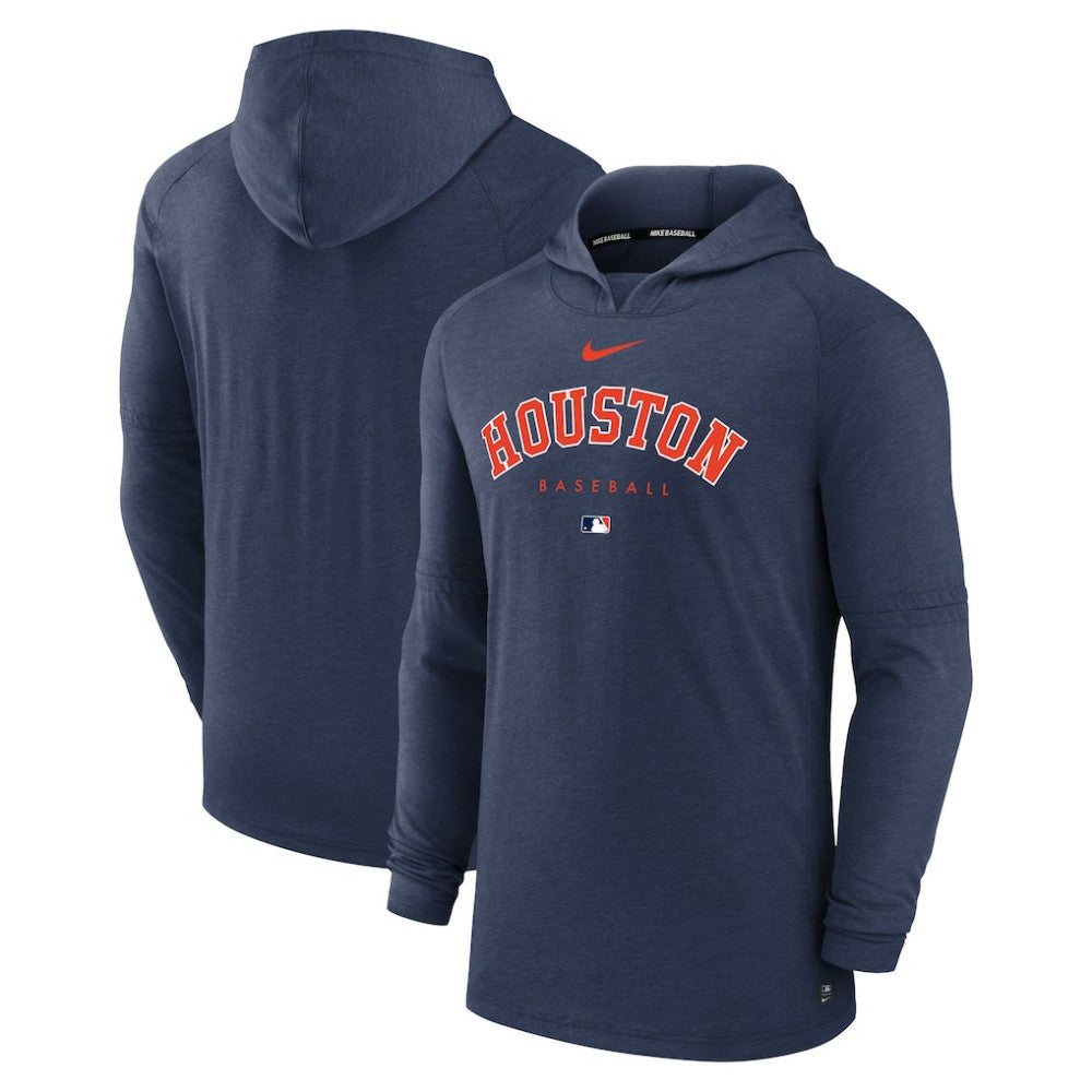 Houston Astros Authentic Collection Lightweight Dri-FIT Hooded Pullover Heather Navy | Nike