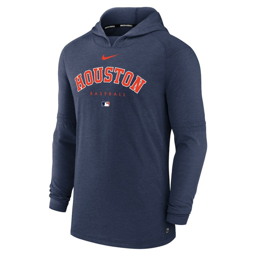 Houston Astros Authentic Collection Lightweight Dri-FIT Hooded Pullover Heather Navy | Nike