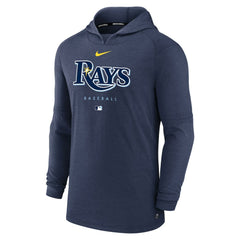 Tampa Bay Rays Authentic Collection Lightweight Dri-FIT Hooded Pullover Heather Navy | Nike