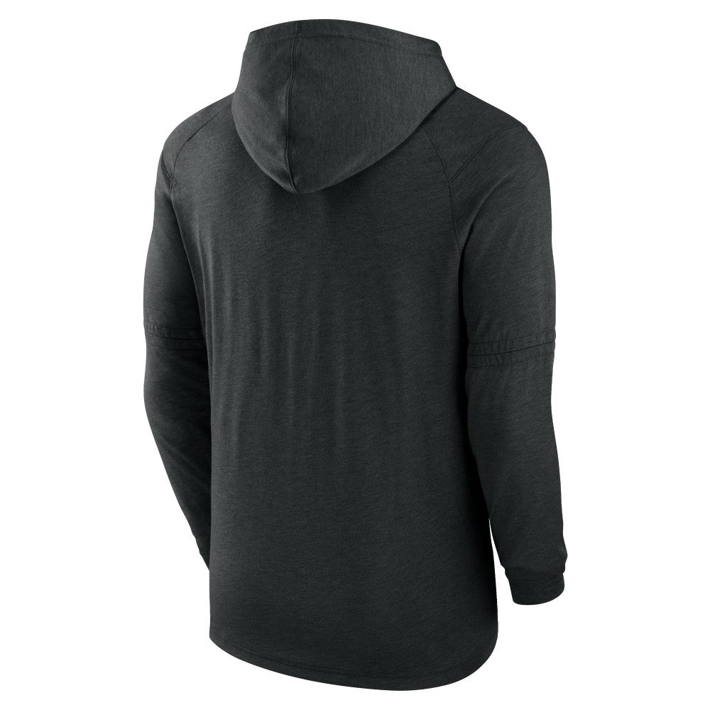 Miami Marlins Authentic Collection Lightweight Dri-FIT Hooded Pullover Heather Black | Nike