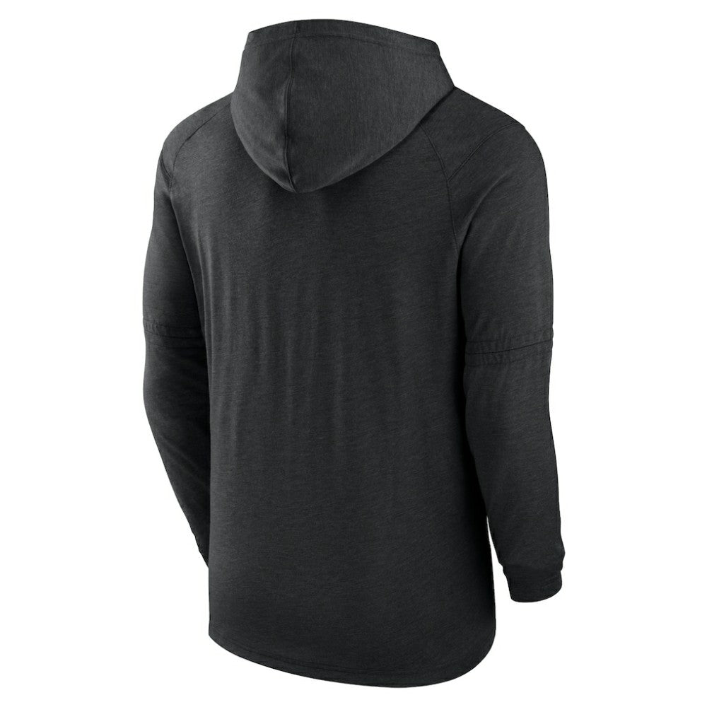 Baltimore Orioles Authentic Collection Lightweight Dri-FIT Hooded Pullover Heather Black | Nike