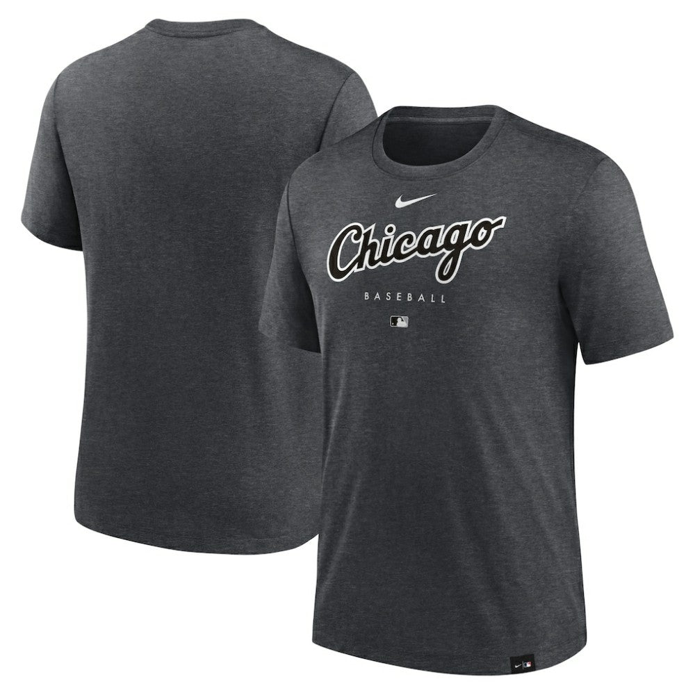Chicago White Sox Authentic Collection Early Work Tri-Blend Performance T-Shirt Heather Charcoal | Nike