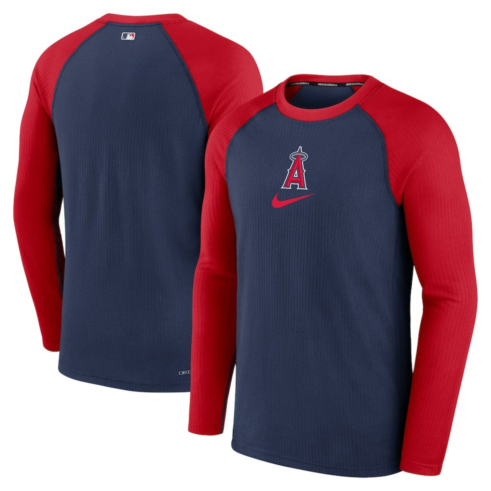 Los Angeles Angels Authentic Collection Game Raglan Performance Long Sleeve T-Shirt Navy | Nike