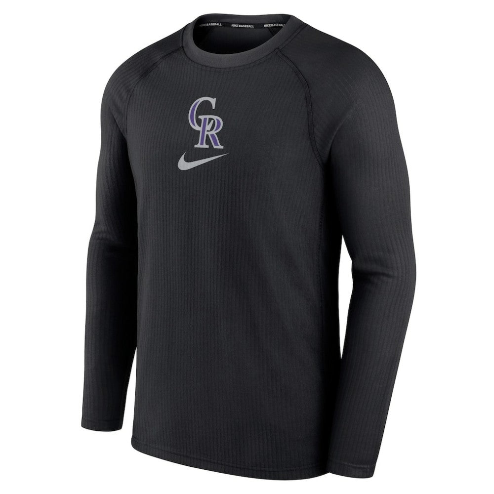 Colorado Rockies Authentic Collection Game Raglan Performance Long Sleeve T-Shirt Black | Nike