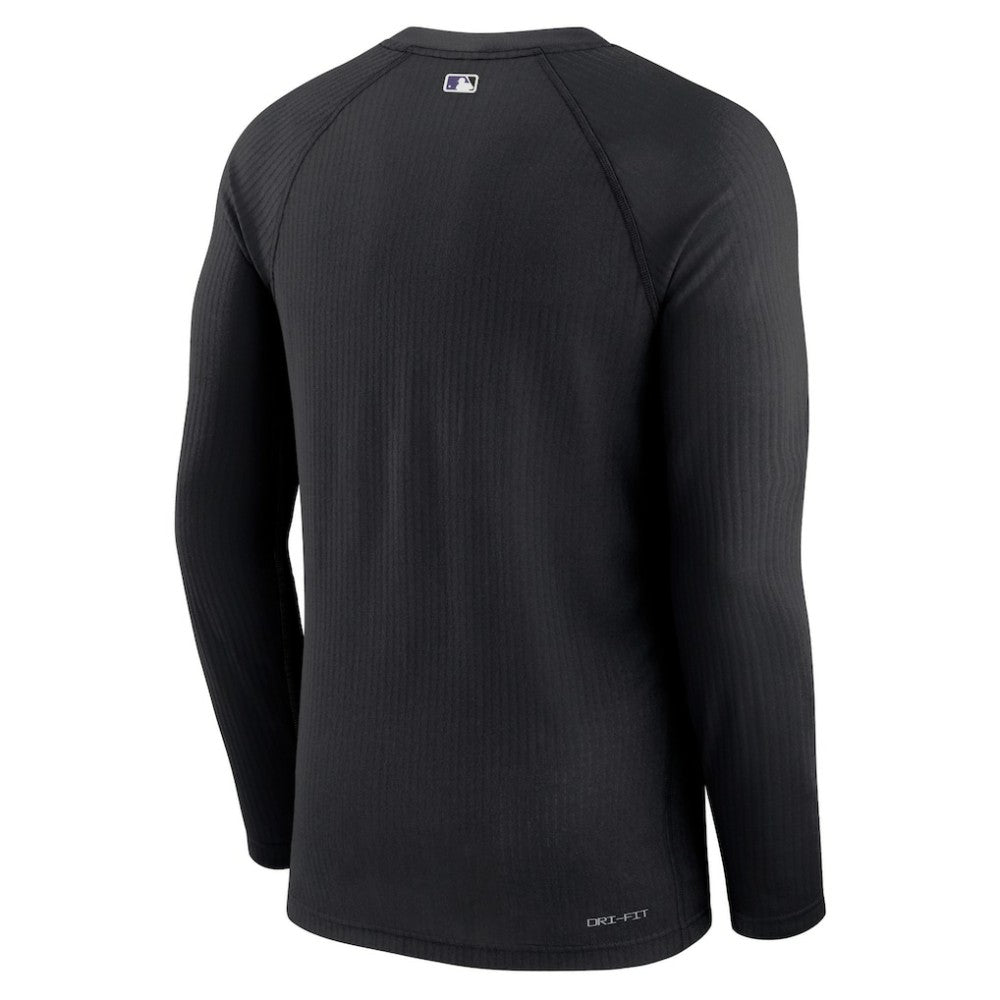 Colorado Rockies Authentic Collection Game Raglan Performance Long Sleeve T-Shirt Black | Nike